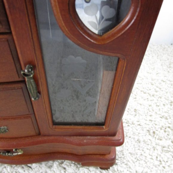 Vintage Storage & Organization Vintage Wood And Glass Jewelry Box